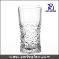 Vaso de vidro de design em relevo 9 oz (GB040109G)